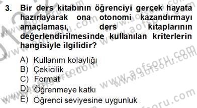 İng. Öğretmenliğinde Öğretim Teknolojileri Ve Materyal Tasarımı 2 Dersi 2012 - 2013 Yılı (Final) Dönem Sonu Sınav Soruları 3. Soru