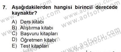 İng. Öğretmenliğinde Öğretim Teknolojileri Ve Materyal Tasarımı 2 Dersi 2012 - 2013 Yılı (Final) Dönem Sonu Sınav Soruları 7. Soru