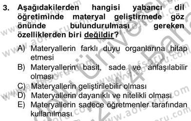 İng. Öğretmenliğinde Öğretim Teknolojileri Ve Materyal Tasarımı 2 Dersi 2013 - 2014 Yılı (Vize) Ara Sınav Soruları 3. Soru