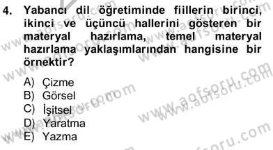 İng. Öğretmenliğinde Öğretim Teknolojileri Ve Materyal Tasarımı 2 Dersi 2013 - 2014 Yılı (Vize) Ara Sınav Soruları 4. Soru