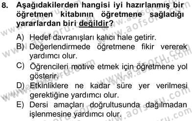 İng. Öğretmenliğinde Öğretim Teknolojileri Ve Materyal Tasarımı 2 Dersi 2013 - 2014 Yılı (Vize) Ara Sınav Soruları 8. Soru