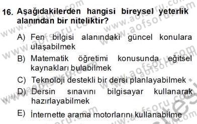 İng. Öğretmenliğinde Öğretim Teknolojileri Ve Materyal Tasarımı 2 Dersi 2013 - 2014 Yılı (Final) Dönem Sonu Sınavı 16. Soru