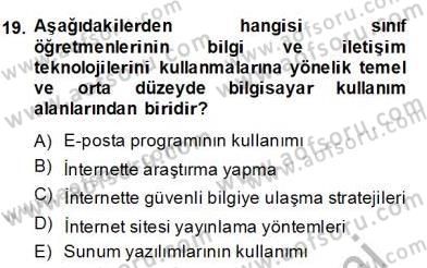 İng. Öğretmenliğinde Öğretim Teknolojileri Ve Materyal Tasarımı 2 Dersi 2013 - 2014 Yılı (Final) Dönem Sonu Sınavı 19. Soru