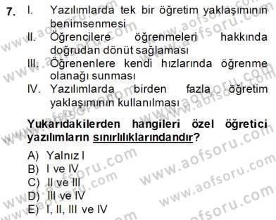 İng. Öğretmenliğinde Öğretim Teknolojileri Ve Materyal Tasarımı 2 Dersi 2013 - 2014 Yılı (Final) Dönem Sonu Sınavı 7. Soru