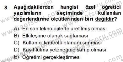 İng. Öğretmenliğinde Öğretim Teknolojileri Ve Materyal Tasarımı 2 Dersi 2013 - 2014 Yılı (Final) Dönem Sonu Sınavı 8. Soru