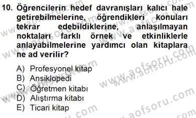 İng. Öğretmenliğinde Öğretim Teknolojileri Ve Materyal Tasarımı 2 Dersi 2014 - 2015 Yılı (Vize) Ara Sınavı 10. Soru