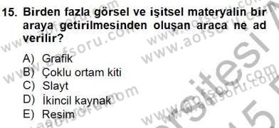 İng. Öğretmenliğinde Öğretim Teknolojileri Ve Materyal Tasarımı 2 Dersi 2014 - 2015 Yılı (Vize) Ara Sınavı 15. Soru