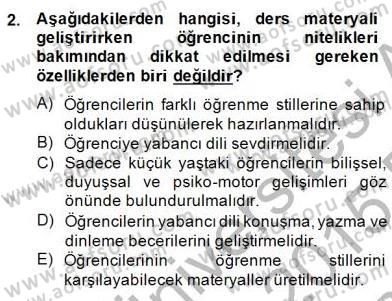 İng. Öğretmenliğinde Öğretim Teknolojileri Ve Materyal Tasarımı 2 Dersi 2014 - 2015 Yılı (Vize) Ara Sınavı 2. Soru