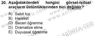 İng. Öğretmenliğinde Öğretim Teknolojileri Ve Materyal Tasarımı 2 Dersi 2014 - 2015 Yılı (Vize) Ara Sınavı 20. Soru