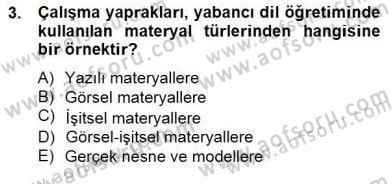 İng. Öğretmenliğinde Öğretim Teknolojileri Ve Materyal Tasarımı 2 Dersi 2014 - 2015 Yılı (Vize) Ara Sınavı 3. Soru