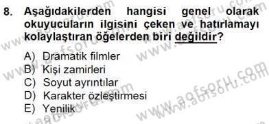 İng. Öğretmenliğinde Öğretim Teknolojileri Ve Materyal Tasarımı 2 Dersi 2014 - 2015 Yılı (Vize) Ara Sınavı 8. Soru