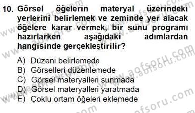 İng. Öğretmenliğinde Öğretim Teknolojileri Ve Materyal Tasarımı 2 Dersi 2014 - 2015 Yılı (Final) Dönem Sonu Sınavı 10. Soru