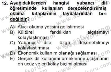 İng. Öğretmenliğinde Öğretim Teknolojileri Ve Materyal Tasarımı 2 Dersi 2014 - 2015 Yılı (Final) Dönem Sonu Sınav Soruları 12. Soru