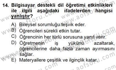İng. Öğretmenliğinde Öğretim Teknolojileri Ve Materyal Tasarımı 2 Dersi 2014 - 2015 Yılı (Final) Dönem Sonu Sınav Soruları 14. Soru