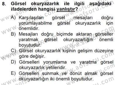 İng. Öğretmenliğinde Öğretim Teknolojileri Ve Materyal Tasarımı 2 Dersi 2014 - 2015 Yılı (Final) Dönem Sonu Sınav Soruları 8. Soru