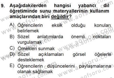 İng. Öğretmenliğinde Öğretim Teknolojileri Ve Materyal Tasarımı 2 Dersi 2014 - 2015 Yılı (Final) Dönem Sonu Sınav Soruları 9. Soru