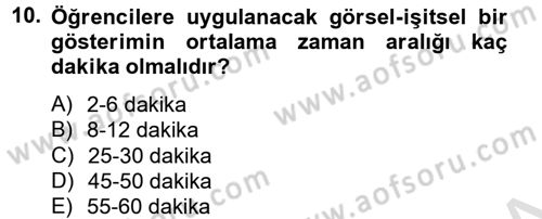 İng. Öğretmenliğinde Öğretim Teknolojileri Ve Materyal Tasarımı 2 Dersi 2014 - 2015 Yılı Tek Ders Sınav Soruları 10. Soru