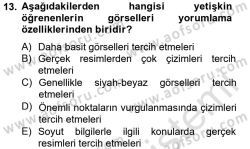 İng. Öğretmenliğinde Öğretim Teknolojileri Ve Materyal Tasarımı 2 Dersi 2014 - 2015 Yılı Tek Ders Sınav Soruları 13. Soru