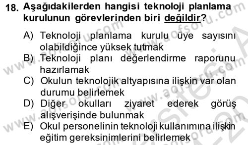 İng. Öğretmenliğinde Öğretim Teknolojileri Ve Materyal Tasarımı 2 Dersi 2014 - 2015 Yılı Tek Ders Sınav Soruları 18. Soru
