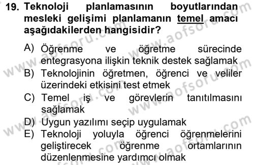 İng. Öğretmenliğinde Öğretim Teknolojileri Ve Materyal Tasarımı 2 Dersi 2014 - 2015 Yılı Tek Ders Sınav Soruları 19. Soru