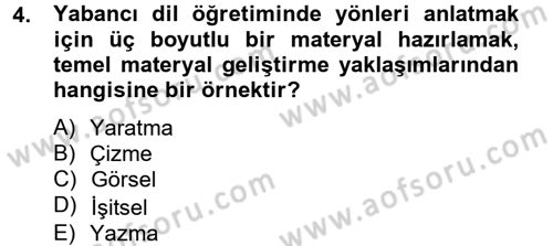 İng. Öğretmenliğinde Öğretim Teknolojileri Ve Materyal Tasarımı 2 Dersi 2014 - 2015 Yılı Tek Ders Sınavı 4. Soru