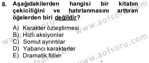 İng. Öğretmenliğinde Öğretim Teknolojileri Ve Materyal Tasarımı 2 Dersi 2014 - 2015 Yılı Tek Ders Sınav Soruları 8. Soru