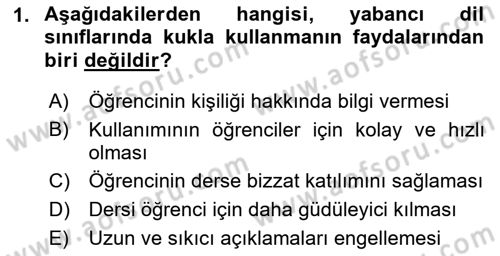 İng. Öğretmenliğinde Öğretim Teknolojileri Ve Materyal Tasarımı 2 Dersi 2015 - 2016 Yılı (Final) Dönem Sonu Sınav Soruları 1. Soru