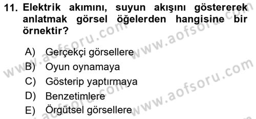 İng. Öğretmenliğinde Öğretim Teknolojileri Ve Materyal Tasarımı 2 Dersi 2015 - 2016 Yılı (Final) Dönem Sonu Sınav Soruları 11. Soru