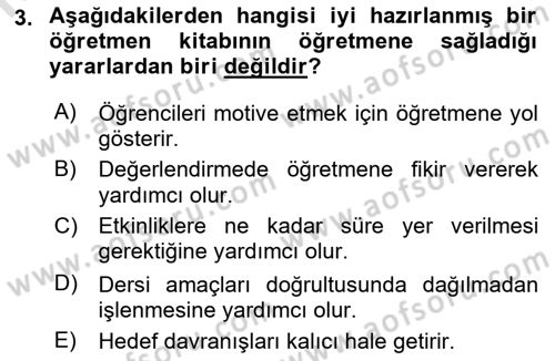İng. Öğretmenliğinde Öğretim Teknolojileri Ve Materyal Tasarımı 2 Dersi 2015 - 2016 Yılı (Final) Dönem Sonu Sınav Soruları 3. Soru