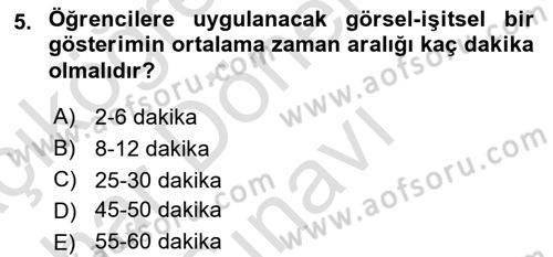 İng. Öğretmenliğinde Öğretim Teknolojileri Ve Materyal Tasarımı 2 Dersi 2015 - 2016 Yılı (Final) Dönem Sonu Sınav Soruları 5. Soru