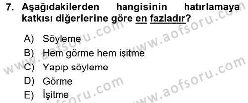 İng. Öğretmenliğinde Öğretim Teknolojileri Ve Materyal Tasarımı 2 Dersi 2015 - 2016 Yılı (Final) Dönem Sonu Sınav Soruları 7. Soru