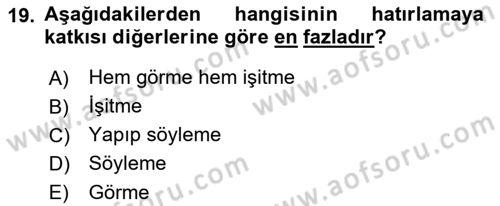 İng. Öğretmenliğinde Öğretim Teknolojileri Ve Materyal Tasarımı 2 Dersi 2016 - 2017 Yılı 3 Ders Sınav Soruları 19. Soru