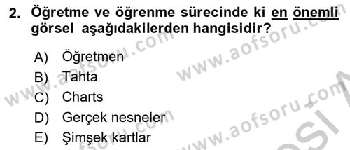 İng. Öğretmenliğinde Öğretim Teknolojileri Ve Materyal Tasarımı 2 Dersi 2016 - 2017 Yılı 3 Ders Sınav Soruları 2. Soru