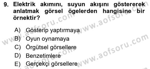 İng. Öğretmenliğinde Öğretim Teknolojileri Ve Materyal Tasarımı 2 Dersi 2016 - 2017 Yılı 3 Ders Sınav Soruları 9. Soru