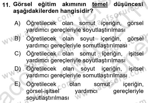 İng. Öğretmenliğinde Öğretim Teknolojileri Ve Materyal Tasarımı 2 Dersi 2016 - 2017 Yılı (Final) Dönem Sonu Sınav Soruları 11. Soru