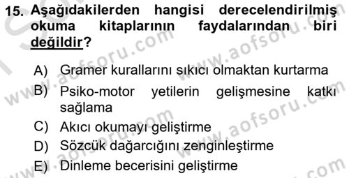 İng. Öğretmenliğinde Öğretim Teknolojileri Ve Materyal Tasarımı 2 Dersi 2016 - 2017 Yılı (Final) Dönem Sonu Sınav Soruları 15. Soru