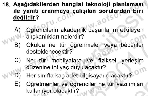 İng. Öğretmenliğinde Öğretim Teknolojileri Ve Materyal Tasarımı 2 Dersi 2016 - 2017 Yılı (Final) Dönem Sonu Sınav Soruları 18. Soru