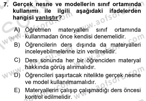 İng. Öğretmenliğinde Öğretim Teknolojileri Ve Materyal Tasarımı 2 Dersi 2016 - 2017 Yılı (Final) Dönem Sonu Sınav Soruları 7. Soru