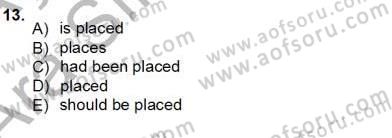 Pedagojik Gramer 1 Dersi Ara Sınavı Deneme Sınav Soruları 13. Soru