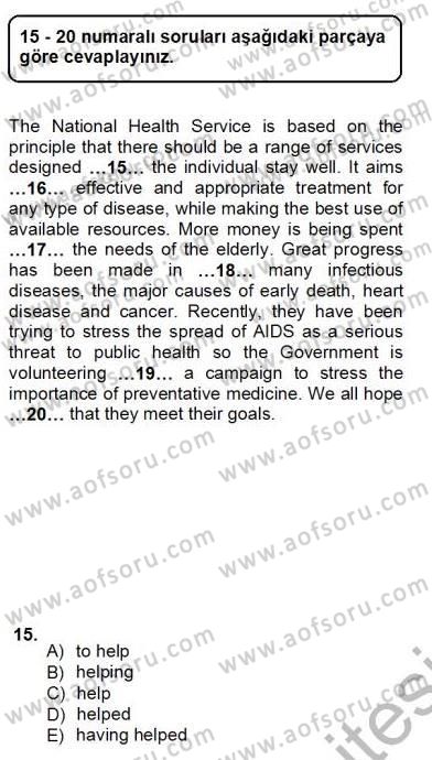 Pedagojik Gramer 1 Dersi Ara Sınavı Deneme Sınav Soruları 15. Soru