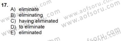 Pedagojik Gramer 1 Dersi Ara Sınavı Deneme Sınav Soruları 17. Soru