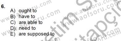 Pedagojik Gramer 1 Dersi Ara Sınavı Deneme Sınav Soruları 6. Soru