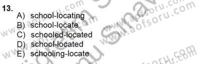 Pedagojik Gramer 1 Dersi 2012 - 2013 Yılı (Final) Dönem Sonu Sınav Soruları 13. Soru