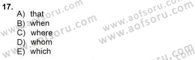 Pedagojik Gramer 1 Dersi 2012 - 2013 Yılı (Final) Dönem Sonu Sınav Soruları 17. Soru