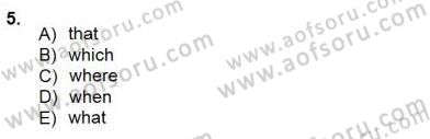Pedagojik Gramer 1 Dersi 2012 - 2013 Yılı (Final) Dönem Sonu Sınav Soruları 5. Soru