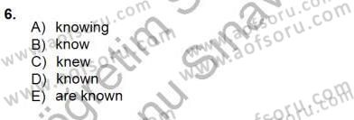 Pedagojik Gramer 1 Dersi 2012 - 2013 Yılı (Final) Dönem Sonu Sınav Soruları 6. Soru
