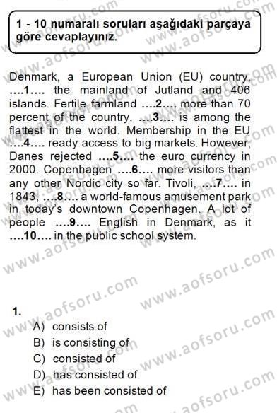 Pedagojik Gramer 1 Dersi 2013 - 2014 Yılı (Final) Dönem Sonu Sınav Soruları 1. Soru