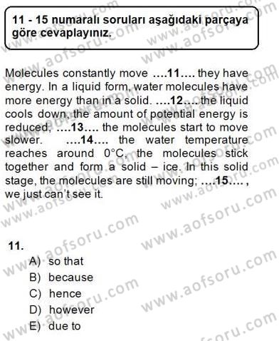 Pedagojik Gramer 1 Dersi 2013 - 2014 Yılı (Final) Dönem Sonu Sınav Soruları 11. Soru