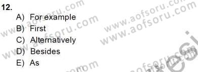 Pedagojik Gramer 1 Dersi 2013 - 2014 Yılı (Final) Dönem Sonu Sınav Soruları 12. Soru