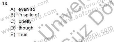 Pedagojik Gramer 1 Dersi 2013 - 2014 Yılı (Final) Dönem Sonu Sınav Soruları 13. Soru